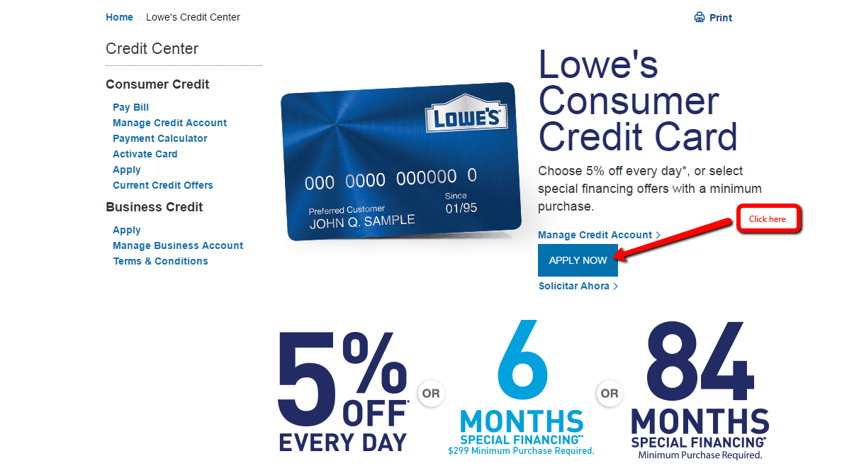 How to Apply to Lowe's Consumer Credit Card CreditSpot