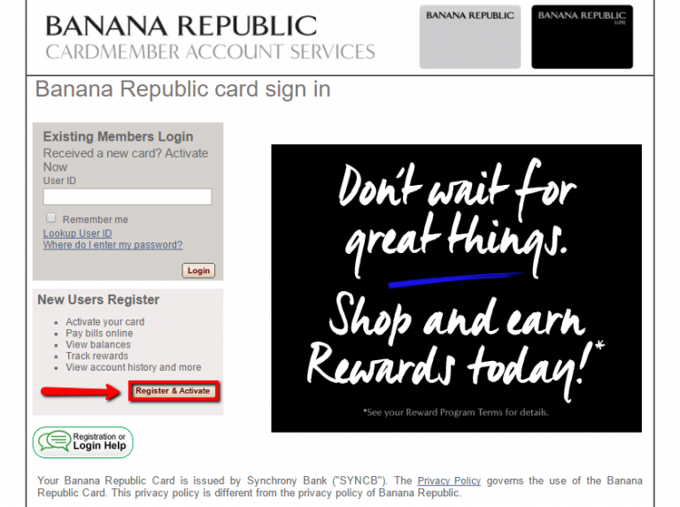 Banana Republic Credit Card Login Make a Payment CreditSpot