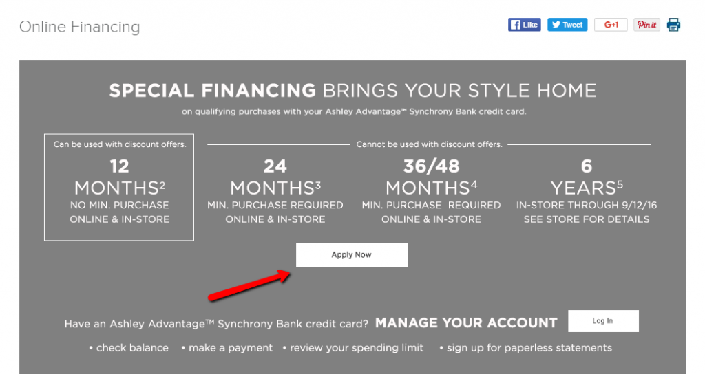 How to Apply to Ashley Furniture Credit Card CreditSpot