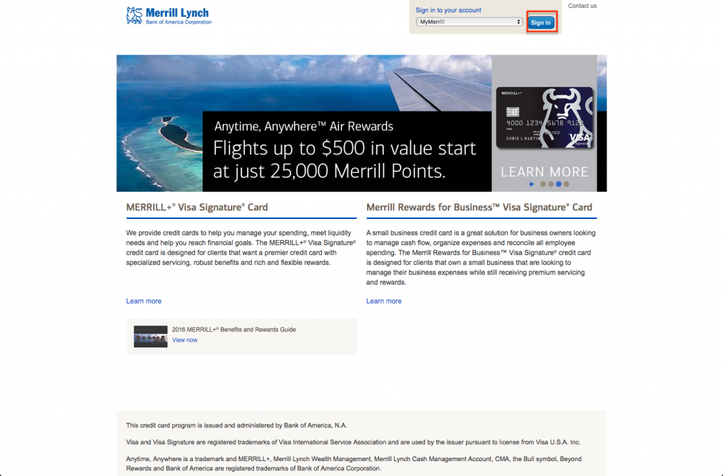 Merrill Lynch Credit Card Login Make A Payment CreditSpot