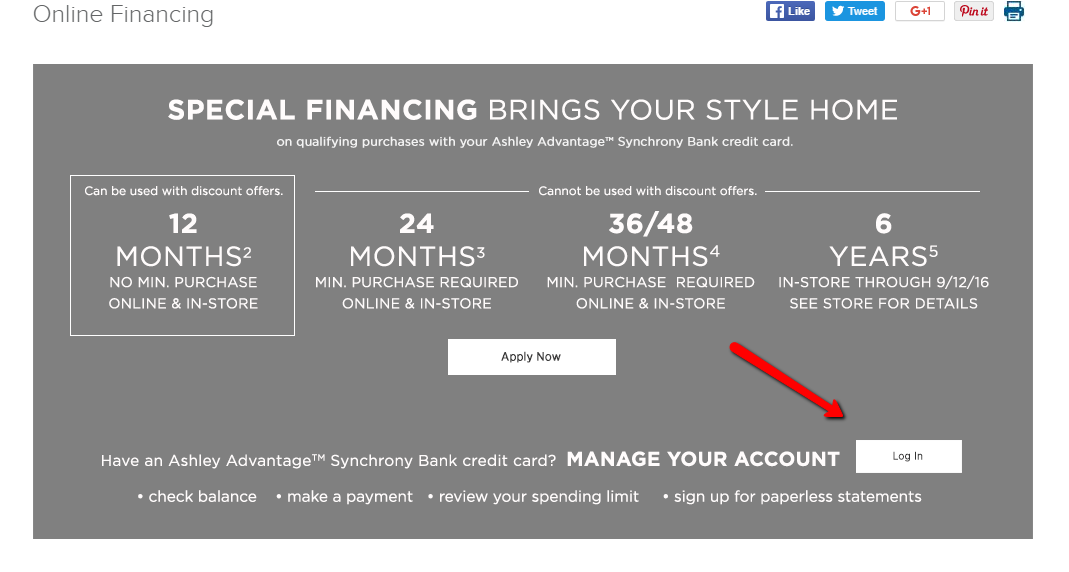 Ashley Furniture Credit Card Login Make a Payment CreditSpot