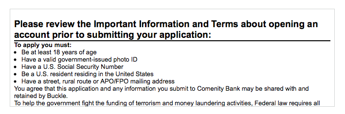 terms and info