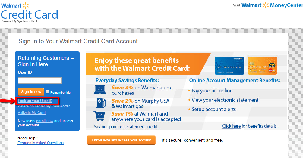 Walmart Credit Card Login Make a Payment CreditSpot
